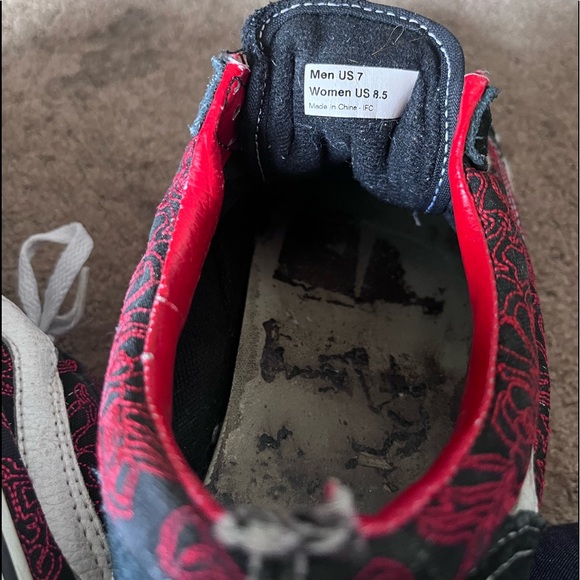 Vintage Vans Old Skool black and red, leather and canvas - Picture 6 of 7